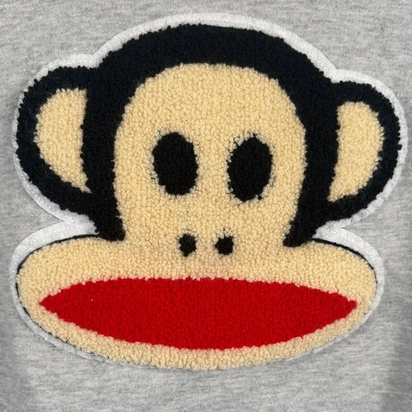 Paul Frank Retired Gray Crewneck Sweater Monkey Patch. Size XL. ptp 22.5 in - Picture 2 of 5